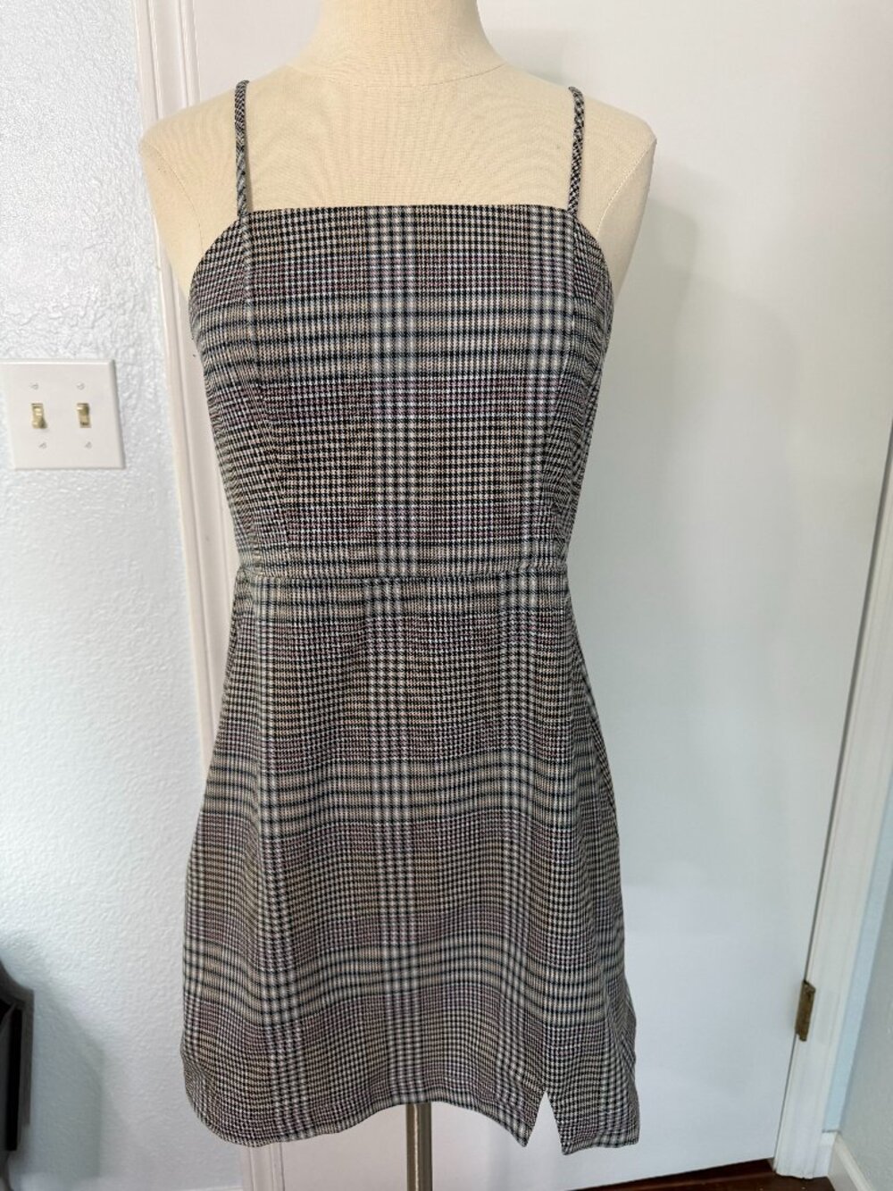 GB Plaid Mini Dress Size S Spaghetti Strap Y2K Preppy Academia